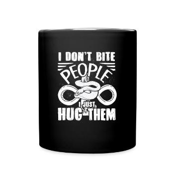 Banana Ball Python Herpetologist I Dont Bite - Full Colour Mug - black - Front