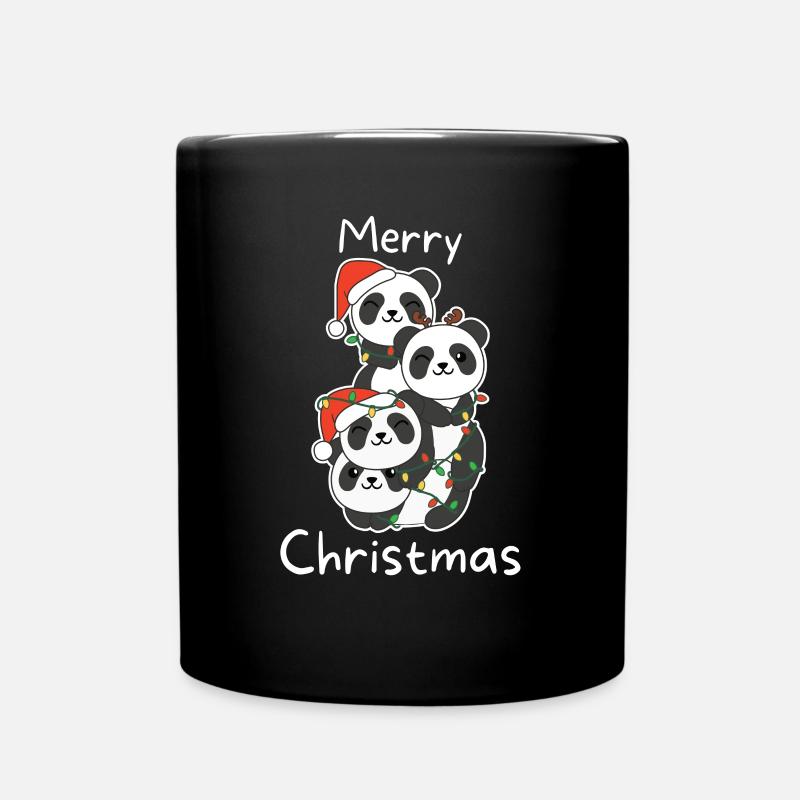 Panda Arbre de Noël Animaux de Noël Pandas - Mug uni - noir