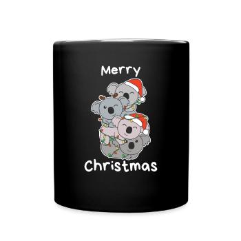 Koala Arbre de Noël Animaux de Noël Koalas - Mug uni - noir - Devant