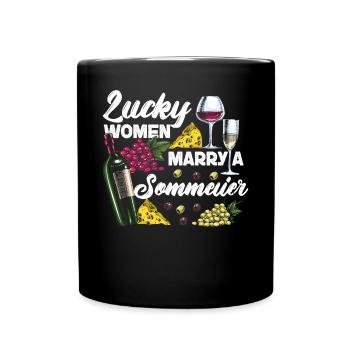 Sommelier Wine Drinking Tasting - Full Colour Mug - black - Front