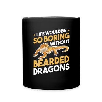 Bearded Dragon Pogona Gift - Full Colour Mug - black - Front