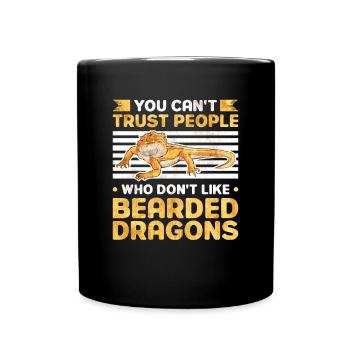 Bearded Dragon Pogona Gift - Full Colour Mug - black - Front