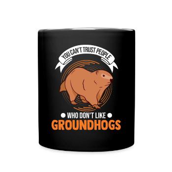 Murmeltier Groundhog Marmot Waldmurmeltier - Full Colour Mug - black - Front