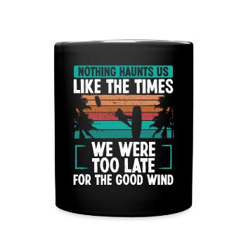 Kiteboarder Vintage Kite Strong Wind Kitesurfing - Full Colour Mug - black - Front