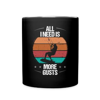 All I need is more Gusts Kiteboarder Vintage Kite - Full Colour Mug - black - Front