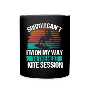Kiteboarder Kite Session Désolé je ne peux pas VintageKiteb - Mug uni - noir - Devant