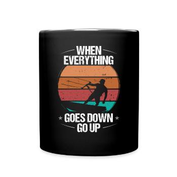 when everything goes down go up Kiteboarder - Full Colour Mug - black - Front
