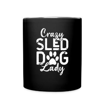 Ladies Crazy Sled Dog Lady - Full Colour Mug - black - Front
