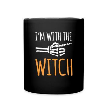 Im With The Witch Shirt Geschenk Halloween - Tasse einfarbig - Schwarz - Vorne