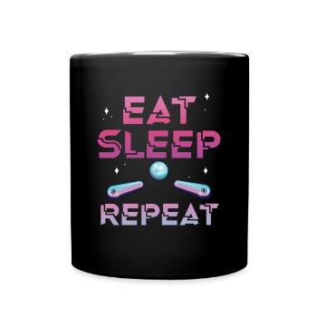 Eat Sleep Pinball Repeat Shirt - Mug uni - noir - Devant