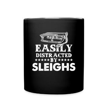 Facilement distrait par le chien de traîneau - Mug uni - noir - Devant