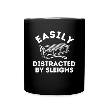 Facilement distrait par le chien de traîneau - Mug uni - noir - Devant