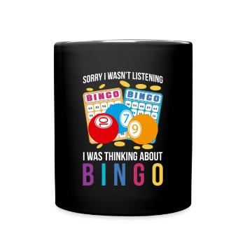 Bingo Shirt Geschenk Idee - Tasse einfarbig - Schwarz - Vorne