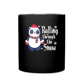 Rolling Through The Snow Pandabär Shirt - Tasse einfarbig - Schwarz - Vorne