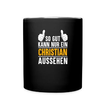 Christian Vorname Name Geschenk - Tasse einfarbig - Schwarz - Vorne