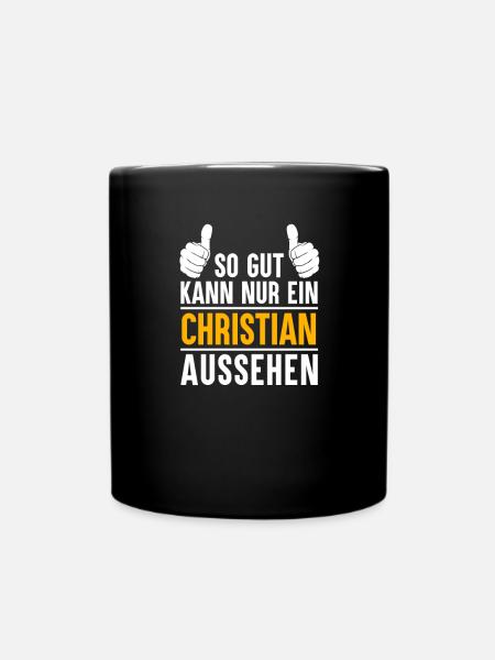 Christian Vorname Name Geschenk - Tasse einfarbig - Schwarz