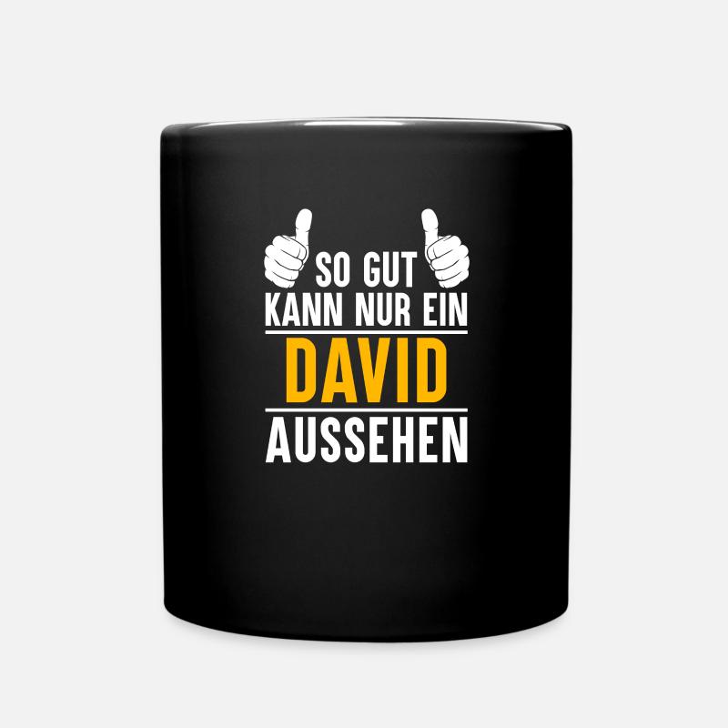 David Vorname Name Geschenk - Tasse einfarbig - Schwarz