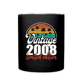 Vintage Anniversaire Anniversaire Rétro 2008 Limité - Mug uni - noir - Devant