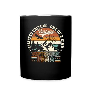 Septembre Né 1956 Cadeau du 66e anniversaire - Mug uni - noir - Devant