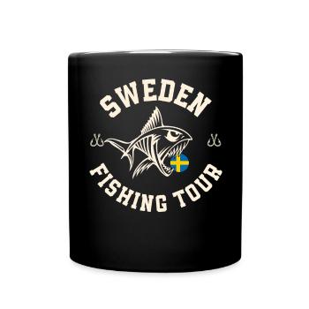 Schweden Angeltour Angeln Angler - Tasse einfarbig - Schwarz - Vorne