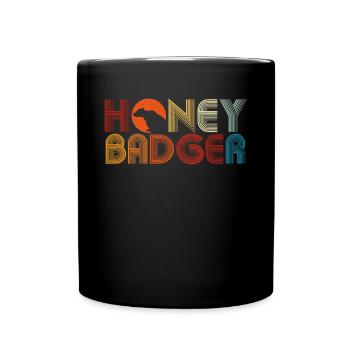 Colorful Honey Badger Retro - Full Colour Mug - black - Front