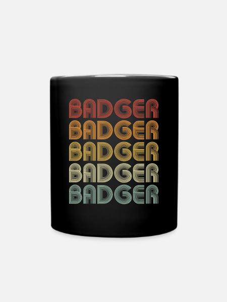 Dachs Bunte Schrift - Tasse einfarbig - Schwarz