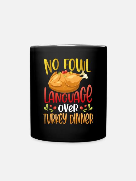 Truthahnessen Zum Erntedankfest - Tasse einfarbig - Schwarz