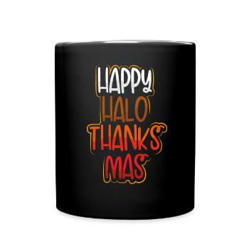 Fröhliches Erntedank-halloween - Tasse einfarbig - Schwarz - Vorne
