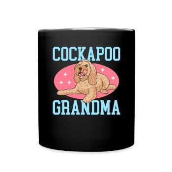 Cockapoo Grandma | Hunde Hundebesitzer Geschenk - Tasse einfarbig - Schwarz - Vorne