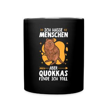Quokkas finde ich toll Beuteltier Quokka - Tasse einfarbig - Schwarz - Vorne