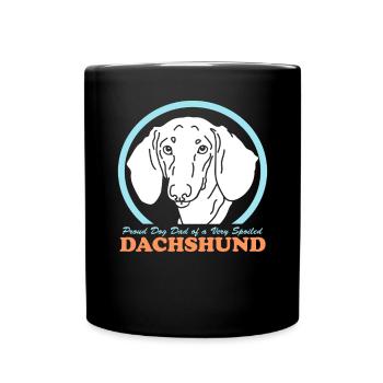 Dachshund Dad Dackel Hunde Hundebesitzer Geschenk - Tasse einfarbig - Schwarz - Vorne