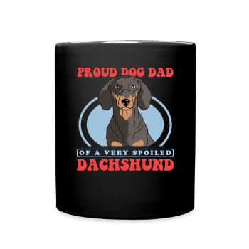 Dachshund Dad | Dackel Hundebesitzer Geschenk - Tasse einfarbig - Schwarz - Vorne