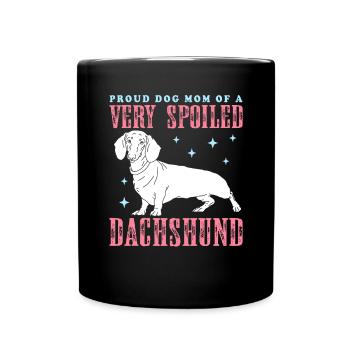 Dachshund Mom Dackel Hundebesitzer Geschenk - Tasse einfarbig - Schwarz - Vorne