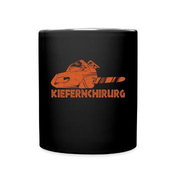 Kiefernchirurg Holzfäller Förster Kettensäge Wald - Tasse einfarbig - Schwarz - Vorne