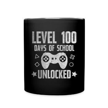 Level 100 Spruch Gamer Zocker - Tasse einfarbig - Schwarz - Vorne