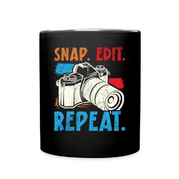 Snap Edit Répéter l’image Image Photographe - Mug uni - noir - Devant