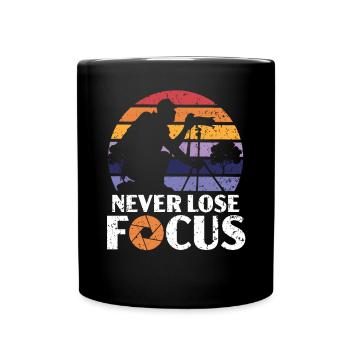 Never Lose Focus Picture Resolution Photographer - Full Colour Mug - black - Front
