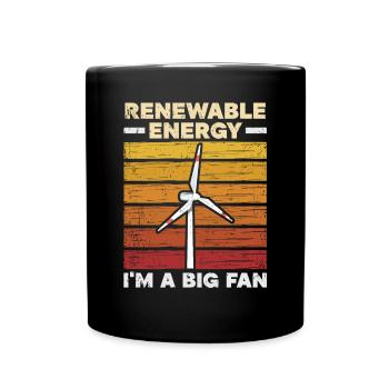 Énergie renouvelable Je suis un grand fan Windtech Windmill - Mug uni - noir - Devant