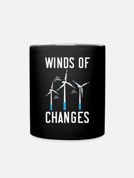 Winde des Wandels Erneuerbare Energien Windtech Windmühle - Tasse einfarbig - Schwarz