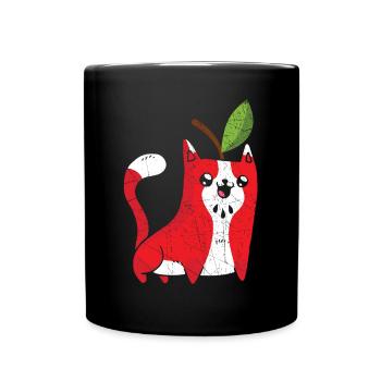 Apple Cat Apple Picking Squad Apple Fruit Lover - Full Colour Mug - black - Front