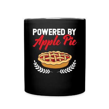 Powered By Apple Pie Fruit Lover Apple Picking - Full Colour Mug - black - Front