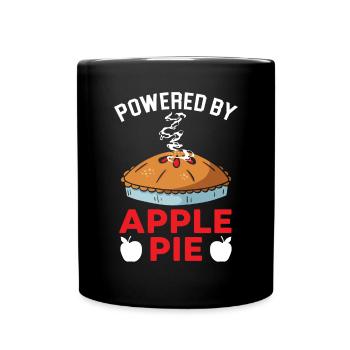 Powered By Apple Pie Fruit Lover Apple Picking - Full Colour Mug - black - Front