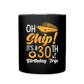 Cruise 30th Birthday Trip - Full Colour Mug - black - Front