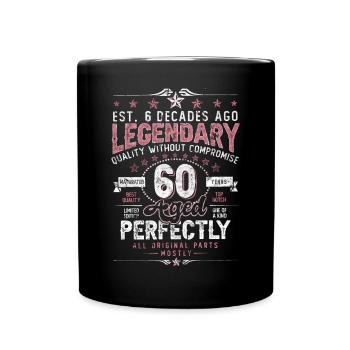 Vintage 60 Aged Perfectly Women on their 60th Birthday - Full Colour Mug - black - Front