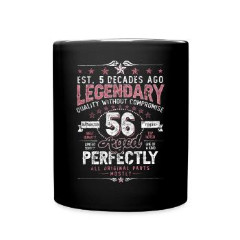 Vintage 56 Aged Perfectly Women on 56th Birthday - Full Colour Mug - black - Front