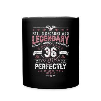 Vintage 36 Aged Perfectly Women on 36th Birthday - Full Colour Mug - black - Front
