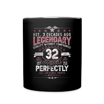 Vintage 32 Aged Perfectly Women on 32nd Birthday - Full Colour Mug - black - Front
