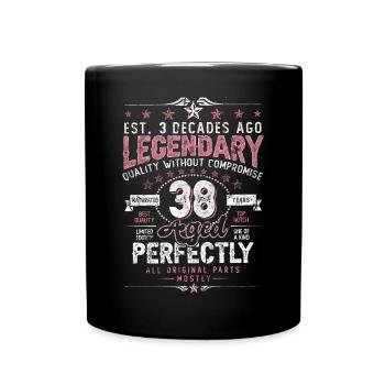 Vintage 38 Aged Perfectly Women on 38th Birthday - Full Colour Mug - black - Front