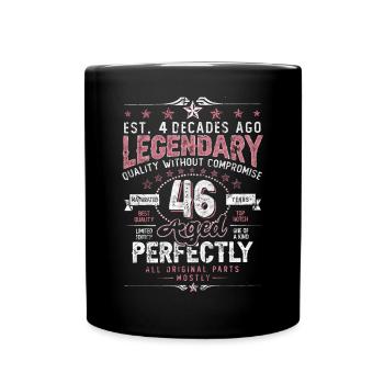 Vintage 46 Aged Perfectly Women on 46th Birthday - Full Colour Mug - black - Front