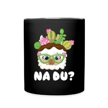 Na Du süßes Alpaka oder Lama Motiv - Tasse einfarbig - Schwarz - Vorne